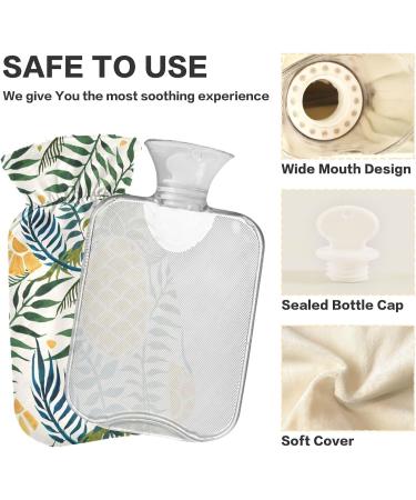Hot Water Bottle with Pineapple Cover - BPA Free 2L for Cramp Pain Relief | Large Heat Bag - Buy Online on GoSupps.com