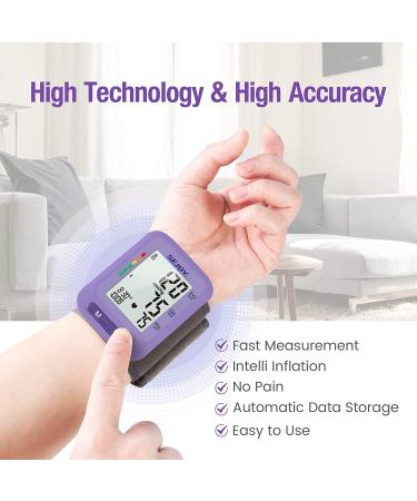 Digital Wrist Blood Pressure Monitor with Large LCD Display and Irregular Heartbeat Detector - 2 Users Memory - Home Use BP Machine (Purple) - Buy Online on GoSupps.com