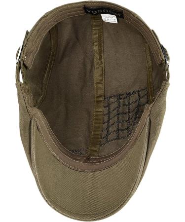 VOBOOM Men's Cotton Adjustable Newsboy Beret Ivy Cap Cabbie Flat Cap in Dark Brown - Buy Online on GoSupps.com
