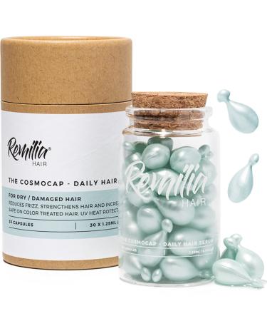 Keratin Hair Serum Capsules Treatment with Amino Acids, Silk Protein & Vitamin B5 - The Cosmocap Hair Serum for Frizzy & Damaged Hair - Color Safe & Heat Protectant Oil, 30-Day Supply by Remilia Hair - Buy Online on GoSupps.com