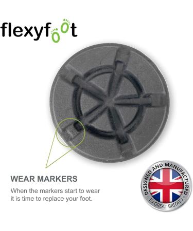 Flexyfoot Grey 25mm Shock Absorbing Crutch Ferrule - Improved Grip, Safety, and Comfort - Available in Various Sizes and Colours - Buy Online on GoSupps.com