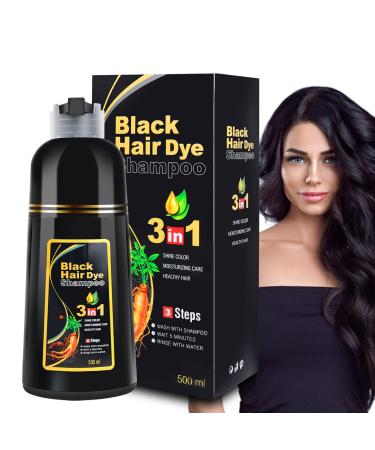 Black Hair Dye Shampoo MEIDU Herbal Hair Color Shampoo for Men and Women  Hair Dye Shampoo 3 in 1 for Gray Hair Coverage  Instant Black Coloring Shampoo Permanent 500ML