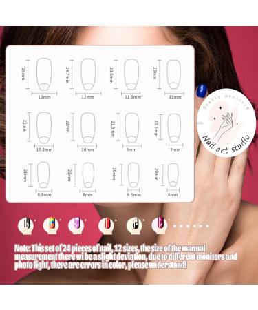24pcs Short Square False French Tip False Nails Stick on Nails Glitter Press on Nails Removable Glue - on Fake Nails Acrylic Full Cover Nails Women Girls Nail Art Accessories (Pink White Diamond) - Buy Online on GoSupps.com