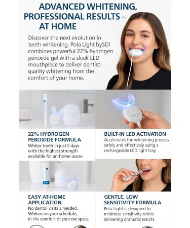 PolaLight Home Tooth Whitening System Kit 22% Carbamide Peroxide Ea - Buy Online on GoSupps.com