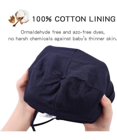 XIAOHAWANG Navy Pompom Kids Winter Beanie Hat | Boys Girls Infant Toddler Knitted Hat 2-6 Years - Buy Online on GoSupps.com