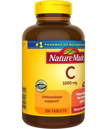 Nature Made Extra Strength Vitamin C 1000 mg - Immune Support Dietary Supplement 300 Tablets 300 Day Supply - Buy Online Worldwide - Buy Online on GoSupps.com