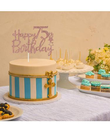 Tenhaisi Glittery Rose Gold Happy 75th Birthday Cake Topper Cheers to 75 Years Loved Birthday Anniversary Party Decoration Birthday Party Decoration - Buy Online on GoSupps.com