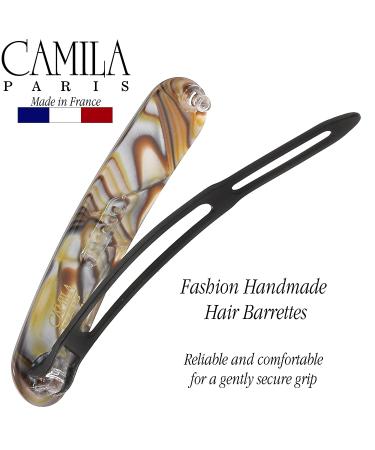 Camila Paris CP2818 French Handmade Onyx Hair Barrette Clip for Girls - Metal-Free Strong Hold Grip, Durable Styling - Made in France - Buy Online on GoSupps.com