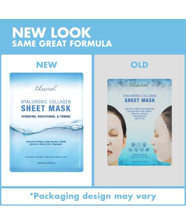 Ebanel Collagen Peptide Hydrating Face Masks - Brightening & Firming Anti-Aging Sheet Masks with Hyaluronic Acid, Vitamin C, Chamomile, Aloe - 10 Pack - Buy Online on GoSupps.com