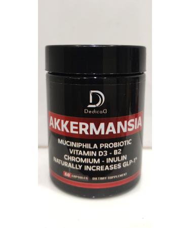 DEDICAD Akkermansia Probiotic for Increases GLP-1 - Contains Inulin, Bacillus Coagulans, Lactobacillus Acidophilus & Chromium - 60 Days Supply - 60 Capsules