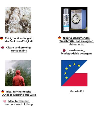 Mountval Wool Wash | Waterproofing Detergent for Merino Wool Cashmere Wool Angora and Mohair | For Jumpers Socks Hats Gloves | For Gore-Tex Membrane | Laundry Detergent - Buy Online on GoSupps.com