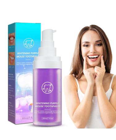 Purple Toothpaste for Teeth Whitening  Tooth Stain Removal Whitening Toothpaste  Teeth Whitening Booster  Purple Teeth Whitening Foam  Colour Correcting