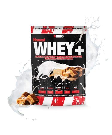 Honest Whey protein powder (Salty Caramel) 1 x 1000 g with 12.5% isolates.Instant soluble protein protein powder with EAA & BCAA made of fresh pasture milk.Salty Caramel 1 kg (1 Pack)