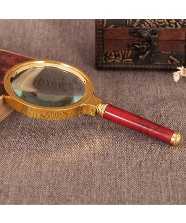 Magnifying Glass 10X Handheld Reading Magnifier HD Glass Lens Comfort Metal Grip 80mm HD Portable Reading Magnifying Glass - Buy Online on GoSupps.com