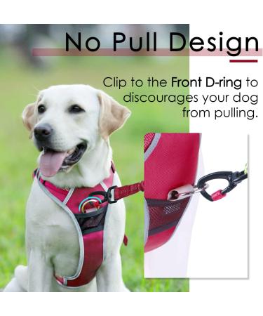 Thinkpet No-Pull Dog Harness - Breathable & Adjustable for Small Medium Large Dogs | Safe Control Padded Reflective Harness & 1.5m Leash Set - Red - Buy Online on GoSupps.com