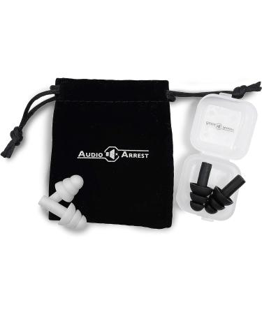 AudioArrest Reusable Silicone Earplugs with Travel Bag - Noise Reduction for Sleep, Swimming, Concerts, Shooting - 2 Pairs with Bonus Velvet Bag - Waterproof & Comfortable - Buy Online on GoSupps.com