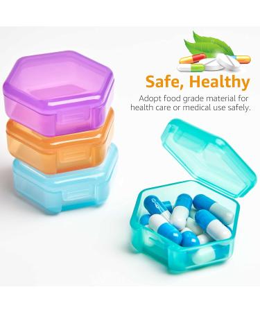 Buy 8 Pack Small Pill Organizer - Travel Pill Box Portable BPA Free Mini Case for Pills Medications & Vitamins - Vivid Colors - International Shipping Available - Buy Online on GoSupps.com