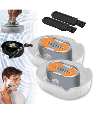 Razor Rinser 2024 New Manual Push Razor Rinser shaving razor rinser cleaner razor rinser uses water jets bowl Cleans Blades No Electricity Required Compatible Any Razor Shaver (Clear*2)