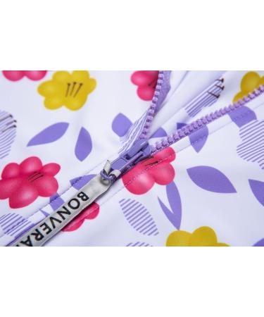 BONVERANO Baby Girls Swimsuit UPF 50+ Sun Protection Purple Flower 2-3 Years - Buy Online on GoSupps.com