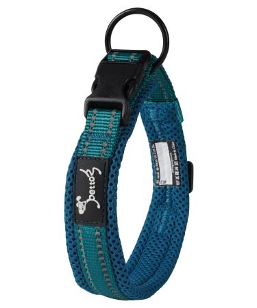 PETTOM Dog Collar Adjustable Nylon Dog Collar Breathable Reflective Collar (Blue XS) XS Blue