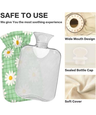 NAANLE 2L Hot Water Bottle with Plaid Flower Cover - Relief for Menstrual Cramps & Cold Therapy - Buy Online on GoSupps.com