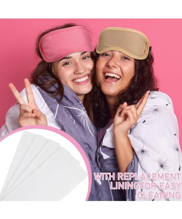 Organic Castor Oil Pack Set - 4 Pcs Reusable Wraps & Sleep Mask for Eyelashes Eyebrows Wrinkles & Dark Circles - Khaki Black Gray & Pink - Buy Online on GoSupps.com