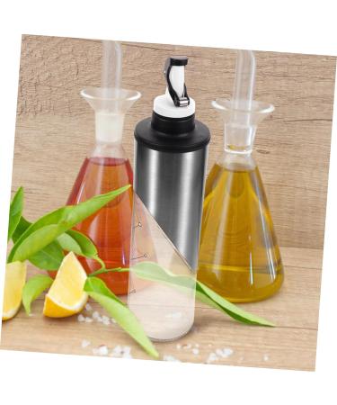 Zerodeko Glass Oil Bottle 2pcs Condiment Bottles Vegetable Oil Metal Glass Condiment Dispenser 27.5X7CMx2pcs Silverx2pcs - Buy Online on GoSupps.com