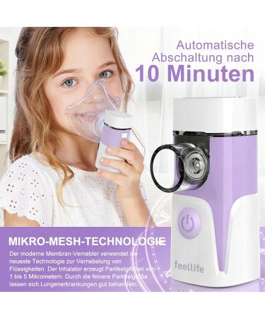 FEELLIFE Inhalation Device for Kids & Adults - Quiet Portable Inhalator for Babies - Effective Respiratory Relief with Music Function & 2 Medical Mugs - Shop Now! - Buy Online on GoSupps.com