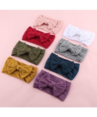 8PCS Baby Nylon Headbands Hair Bows for Baby Girls | Newborn to 12 Months - Buy Online on GoSupps.com