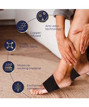 Arch Support Bands 1Pair Pack - Unisex Orthotic Compression for Foot - Copper Infused Arch Support for Plantar Fasciitis - ZAHA - Buy Online on GoSupps.com
