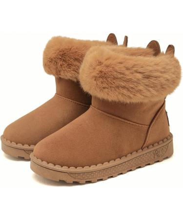Yeeteepot Winter Booties for Baby Girls/Boys | Warm Lined Snow Boots | Anti-Slip Toddler Shoes | UK Child Size 11 (Brown) - Buy Online on GoSupps.com