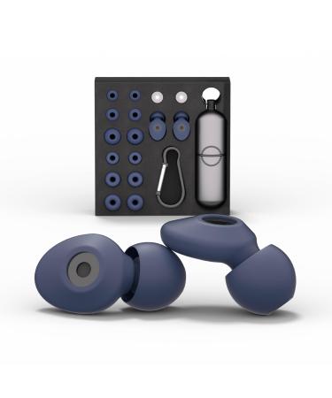 Ear Plugs for Sleeping High Fidelity Concert Ear Plugs Reusable Earplugs for Noise Reduction up to 30dB Soft Ear Plugs for Airplanes Study & Work 7 Sets of Foam/Silicone Ear Tips 2 Filter Sets Blue