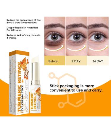  YOENBG Turmeric Balm for Under Eye Bags Anti Aging Cream Retinol Eye Pencil Under Eye Bag Remover Eye Moisturizing Stick for Puffiness and Dark Circles (2 - Buy Online on GoSupps.com