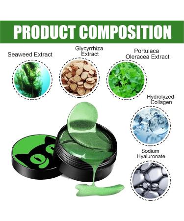 Seaweed Eye Mask - Collagen & Hyaluronic Acid Under Eye Patches for Puffiness Wrinkles & Dark Circles | 30 Pairs - Buy Online on GoSupps.com