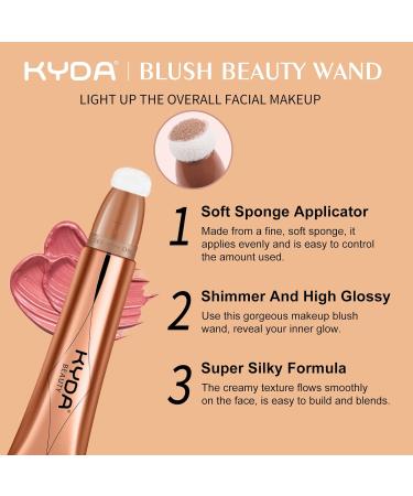 Kyda Blush Beauty Wall - Long-Lasting Liquid Face Touch Rouge with Pillow Applicator | Silky Smooth Cream Blush in Happy Pink (0.6 fl. oz) - Buy Online on GoSupps.com