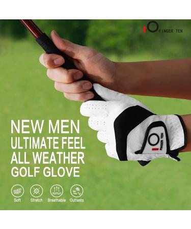 Lovmead Golf Gloves for Men - All Weather Leather Cabretta - 5 Piece Set - Left/Right Hand Comfort Fit - Sizes S to XL - Buy Online on GoSupps.com
