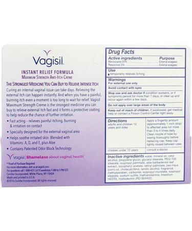 Vagisil Anti-Itch Cr me Maximum Strength 1 oz - Fast Relief for Intimate Itching | Buy Online Internationally - Buy Online on GoSupps.com