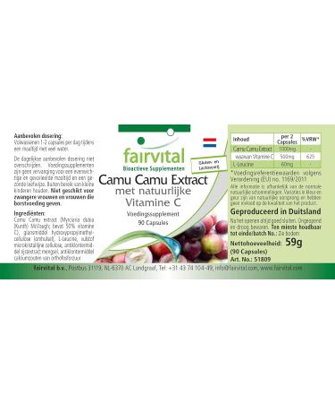 Fairvital | Extrait de Camu Camu - Poudre en g lules - 90 Pi ces - VEGAN - Fortement Dos - Vitamine C naturelle - Buy Online on GoSupps.com