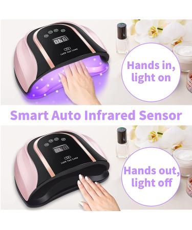 Professional 160W UV LED Gel Nail Lamp for Salon and Home Use - Pink - Buy Online on GoSupps.com