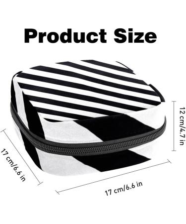 Portable Women's Binding-Up Bags | Menstrual Cup Pocket & Pads for Teenage Girls | Black & White Striped Multicolor - Buy Online on GoSupps.com