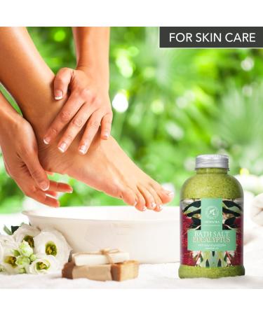 Premium Eucalyptus Bathing Salt 600g - Relaxation & Stress Relief with Natural Sea Salt & Essential Oils - Ideal for Sleep Cold Relief & Swim Additive - Buy Online on GoSupps.com