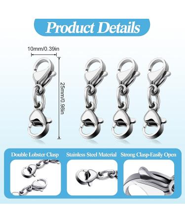 Double Lobster Clasp Extender for Bracelets & Necklaces - Silver 0.98 Inch - Buy Online on GoSupps.com