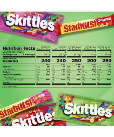 Skittles & Starburst Full Size Variety Mix 18-Count Box - 37.05 oz - Buy Online on GoSupps.com