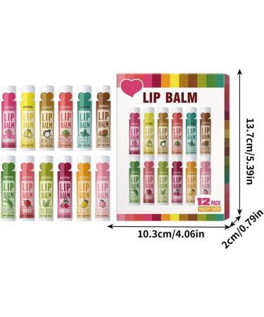 12 Pack Lip Balm Natural Moisturizing Lip Balm with Vitamin E Lip Balm for Repairing Dry and Chapped Lips - Buy Online on GoSupps.com