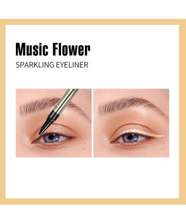 Music Flower Waterproof Liquid Eyeliner Pen | Metallic Shimmer Color | Smudge-Resistant & Long-Wearing | Light Gold - Buy Online on GoSupps.com