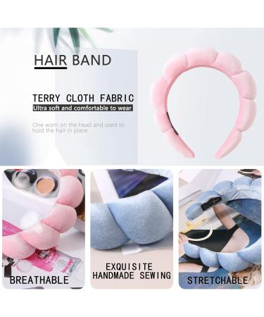 Makeup Headband Spa Headband for Women Terry Towel Cloth Fabric Head Band Puffy Makeup Headbands for Face Washing Makeup Removal Skincare Yoga Shower and Facial Mask (Pink) - Buy Online on GoSupps.com