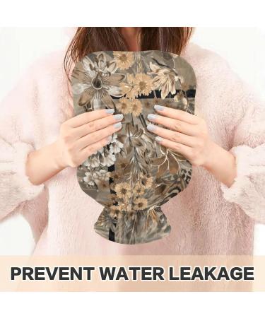 NAANLE 2L Hot Water Bottle with Cover - Flower Leopard Print | Relief for Back Pain Hand & Foot Warmer Neck Warmth Cold Therapy | International Shipping - Buy Online on GoSupps.com