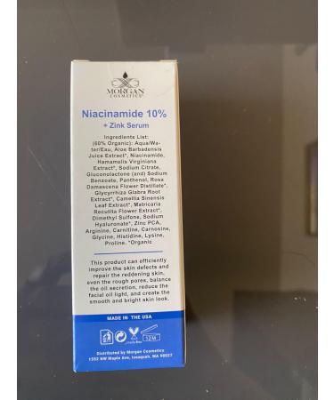 Shop Morgan Cosmetics Niacinamide Serum 10% | Zinc 1% for Enlarged Pores Brightening & Hydration - Skincare Solution (1 Oz) - International Shipping Available - Buy Online on GoSupps.com