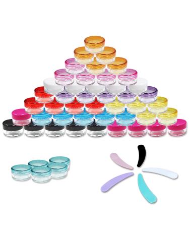 Jar 50 pieces small glasses with colored lid 5m 5ml mini cream can empty can trip small crucible sampling container for lip gloss cosmetics ointments nailart lip balm 10colors - Buy Online on GoSupps.com