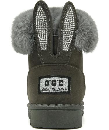 Yeeteepot Kids Winter Snow Boots - Baby Girls' & Boys' Warm Plush Booties, Anti-Slip Toddler Shoes, Size 7.5 UK, Grey - Buy Online on GoSupps.com
